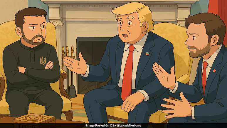 Trump, Vance, Zelenskyy: Anime Style